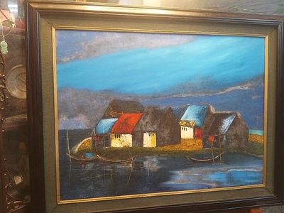 Tranh sơn dầu Sông nước. 2