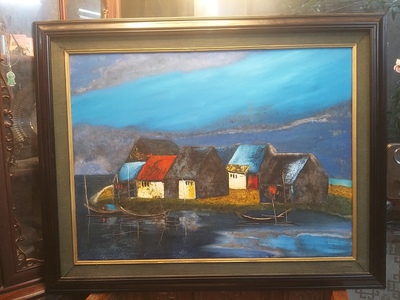 Tranh sơn dầu Sông nước. 1