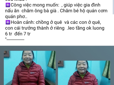 Cô  1973 tìm việc giúp việc gia đình 7