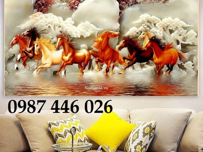 Gạch tranh 3d ốp tường đẹp phòng khách HP684 5