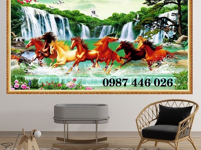 Gạch tranh 3d ốp tường đẹp phòng khách HP684 6