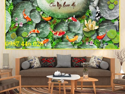 Gạch tranh 3d ốp tường đẹp phòng khách HP684 8