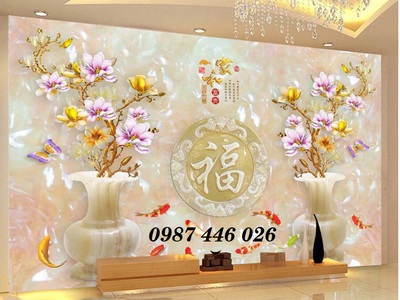 Gạch tranh 3d ốp tường đẹp phòng khách HP684 0