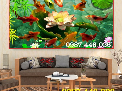 Gạch tranh 3d ốp tường đẹp phòng khách HP684 9