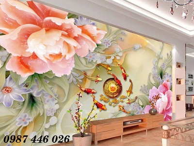 Gạch tranh 3d ốp tường đẹp phòng khách HP684 1