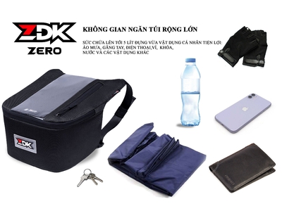 Túi treo xe máy chính hãng ZDK Zero, túi treo đầu xe, túi treo ghi đông xe máy chứa đồ dùng, cảm ứng 6