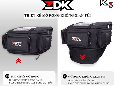 Túi treo xe máy chính hãng ZDK K3, nhiều ngăn,túi treo đầu xe, túi treo ghi đông xe máy chứa đồ dùng 1