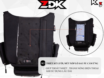 Túi treo xe máy chính hãng ZDK K3, nhiều ngăn,túi treo đầu xe, túi treo ghi đông xe máy chứa đồ dùng 6