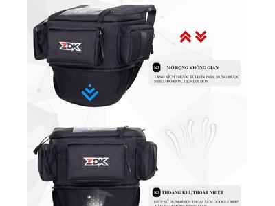 Túi treo xe máy chính hãng ZDK K3, nhiều ngăn,túi treo đầu xe, túi treo ghi đông xe máy chứa đồ dùng 8