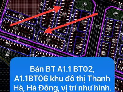 Bán bt khu đô thị thanh hà, hà đông 0