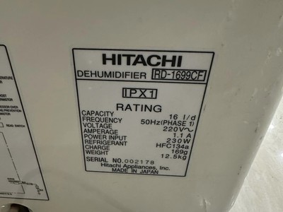 Hút Ẩm Hitachi 16l/ngày cho phòng 50m hàng Nhật xuất điện 220v mới về. 6