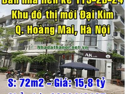 Bán nhà liền kề số TT5-2B -24 Khu đô thị mới Đại Kim, Quận Hoàng Mai, 72m2 giá 15.8 tỷ 8