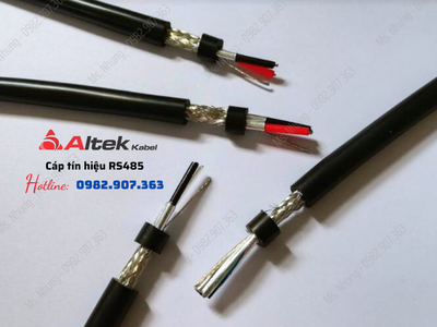 Cáp RS 485 hai lớp chống nhiễu vặn xoắn vỏ đen dày dặn 0