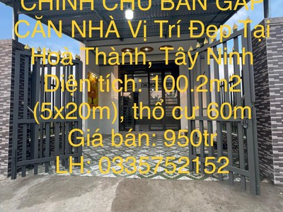 Chính chủ bán gấp căn nhà đẹp tại trường đông, hoà thành, tây ninh 0