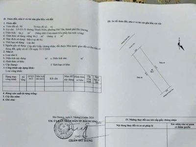 Bán 2 lô đất mặt đường Thanh Niên, Đông Nam Cường, TP HD, 190.6m2, mt 9m, KD đắc địa 4