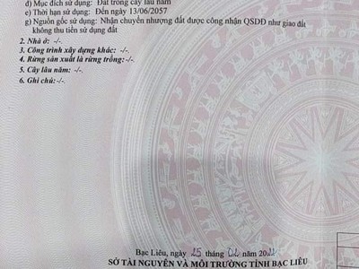 Chính chủ bán gấp lô đất vị trí đẹp tại phường 5, tp bạc liêu 2