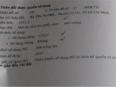 Cần bán gấp 2 lô 3369  m    tại  xã tân an hội  huyện củ chi, tp.hcm 4