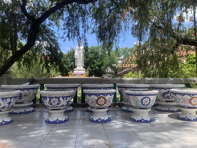 Cơ sở chậu hoa Thế Sơn - chậu hoa dán sành sứ - chậu khảm sành - cẩn miễng fs 14