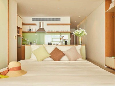 Căn hộ mặt biển, 2PN, sỡ hữu lâu dài, bàn giao Full nội thất Fusion Suites. 0