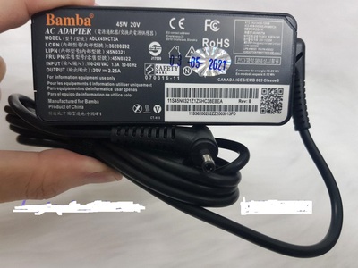 Sạc Laptop Lenovo 45w  20V - 2.25A  đầu đạn nhỏ, kích thước Size 4.0 x 1.7mm 0