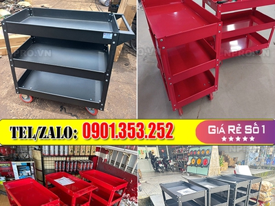 Xe đẩy đựng dụng cụ, đồ nghề 3 ngăn, xe đẩy đựng dụng cụ 3 tầng 1