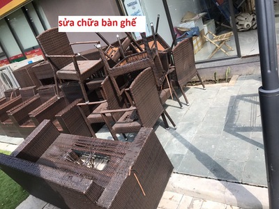 Dịch vụ sửa chữa, đan lại ghế mây các loại : ghế hồ bơi, bàn ghế cafe, bàn ghế mosaic, sofa mây nhựa 1