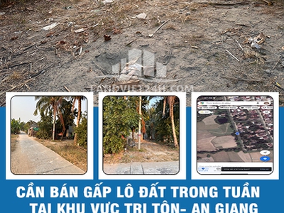 Cần bán gấp lô đất chính chủ trong tuần khu vực tri tôn- an giang 0