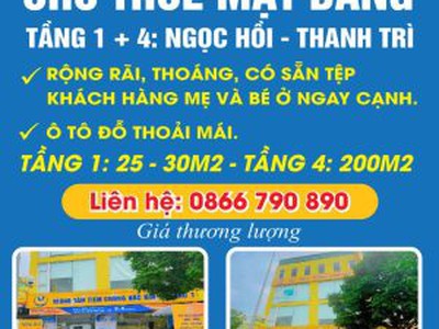 Cho thuê mặt bằng tầng 1 4 ở ngọc hồi - thanh trì 0