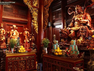 Tượng Chùa - thờ tại gia gỗ - đẹp - cao cấp hàng đầu Việt Nam do Xưởng Phúc Minh tạc 3