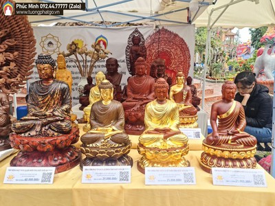 Tượng Chùa - thờ tại gia gỗ - đẹp - cao cấp hàng đầu Việt Nam do Xưởng Phúc Minh tạc 1