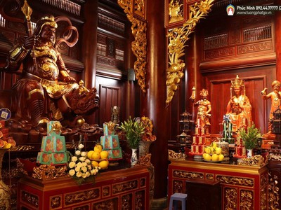 Tượng Chùa - thờ tại gia gỗ - đẹp - cao cấp hàng đầu Việt Nam do Xưởng Phúc Minh tạc 2