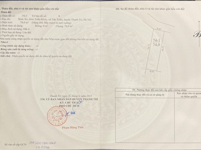 Chính chủ chuẩn bị định cư nước ngoài cần bán gấp một mảnh đất tại xóm án tân triều- thanh trì 2