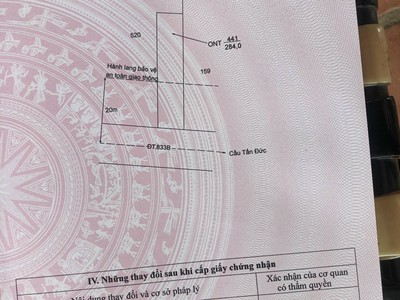 Bán lô đất thổ mặt tiền tỉnh lộ 833b giá 2,7 tỷ 2