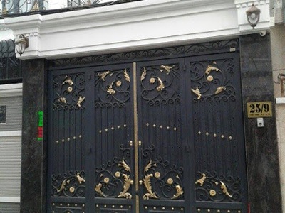 Mẫu cửa cổng sắt hoa văn nghệ thuật tại hà nội 17
