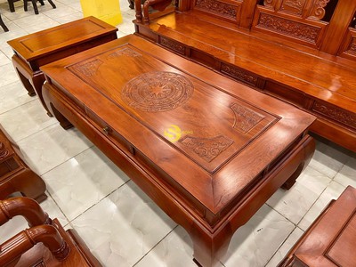 Bộ bàn ghế tần thuỷ hoàng gỗ hương đá tay 12, 6 món   BBG457 2