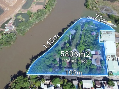 98 gò cát, phú hữu 105x145 cn: 5836m2 2 mặt tiền sông 0