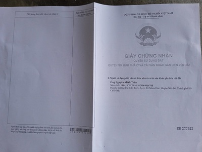 Chính chủ cần bán gấp miếng đất trồng lúa tại nhơn đức, nhà bè 1