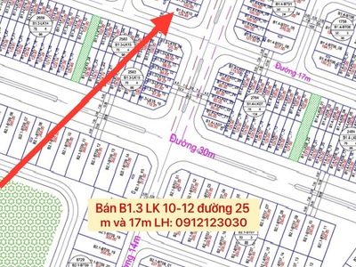 Bán lk khu đô thị thanh hà, hà đông bt1.3 lk 10-12 ô góc hướng  đ-n và t-n đường 25m và 17m dt 0