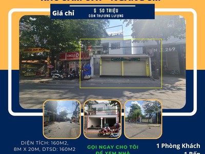 Cho thuê nhà mặt tiền nguyễn văn khối, 160m2, 50 triệu, ngang 8m 0