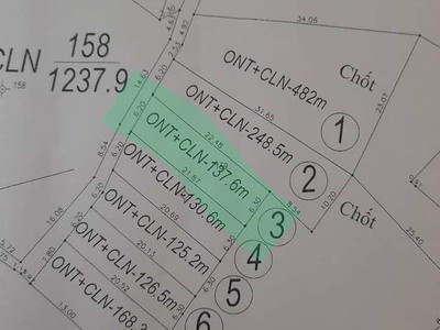 Bán lô đất thổ cư 137,6 m2  nở hậu  gần bxe tích thiện, đg đh70, x.tích thiện, h.trà ôn, vĩnh long 1