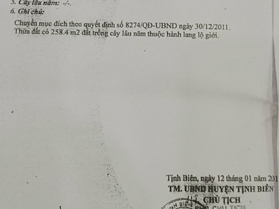 Bán lô đất rộng đẹp có 1-0-2 tại tịnh biên  - giá đầu tư f0 2