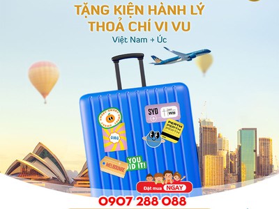 Hãng hàng không Vietnam Airlines Tặng kiện hành lý bay Việt Nam  đến nước Úc 0