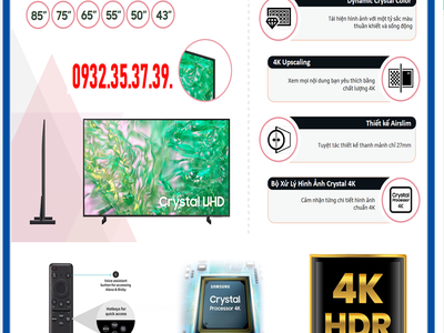 Smart Tivi Samsung UA43DU8000KXXV UHD 4K 43 inch Mới  2024 0