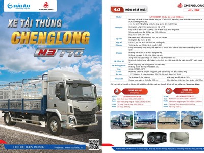 Xe Tải Chenglong M3 Máy 170hp 9,8 Tấn Thùng Bạt 7m4 Đời 2024 6
