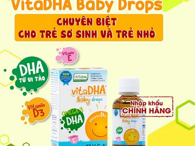 Ba mẹ cho trẻ sơ sinh uống DHA đúng cách- VitaDHA Baby Drops 0