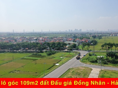 Bán lô góc 109m2 đất đấu giá đồng nhân, hải bối. cổng chính lối vào thành phố thông minh brg 0