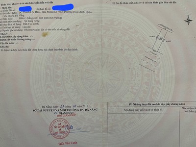 Bán đất đường nguyễn xí,  liên chiểu, tp đà nẵng, dt 100m2, đường 7m5 0