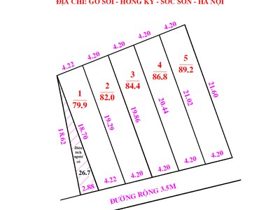 Mở bán f0 80m  sát ql3 chỉ 200m. giá vài trăm. ô tô vào tận đất.   thông tin: - diện tích: 80m , 0