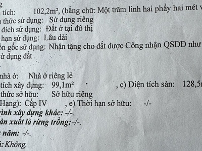 Bán gấp đất đường Núi Thành, ĐNẵng, DT 102m2/12,5ty, 0