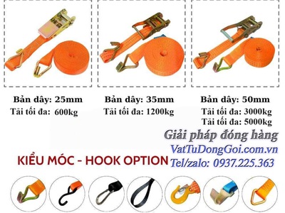 Sỉ ib  Dây chằng hàng tăng đơ 50mm-Dài 8 MÉT- Móc J 2